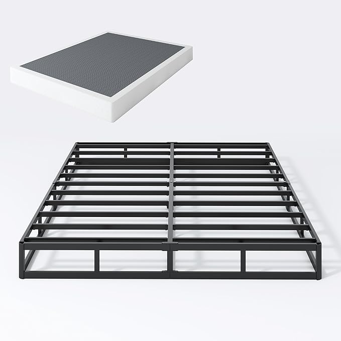Cal King Box Spring 7 Inch California King Size Box Springs, 3000lbs Heavy Duty Metal Mattress Foundation with Easy Clean Cover, No Noise, Easy Assembly