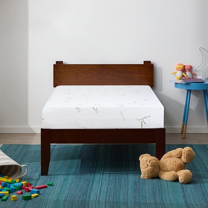 BestMassage | 10 Inch Twin Mattress | Gel Memory Foam | Medium Firm Feel | White | Bed in a Box, CertiPUR-US Certified | Pressure Relief, Cooling Ventilated Foam | Breathable Knit Cover