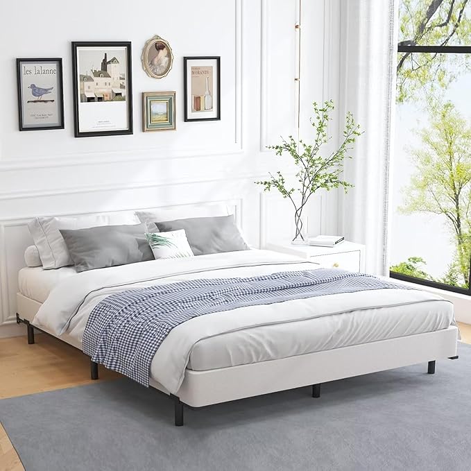 ALDRICH Low Profile Box Spring King Size,3 Inch Heavy Duty Metal Box Spring for King Bed,Mattress Foundation Non-Slip/No Noise/Easy Assembly (King)