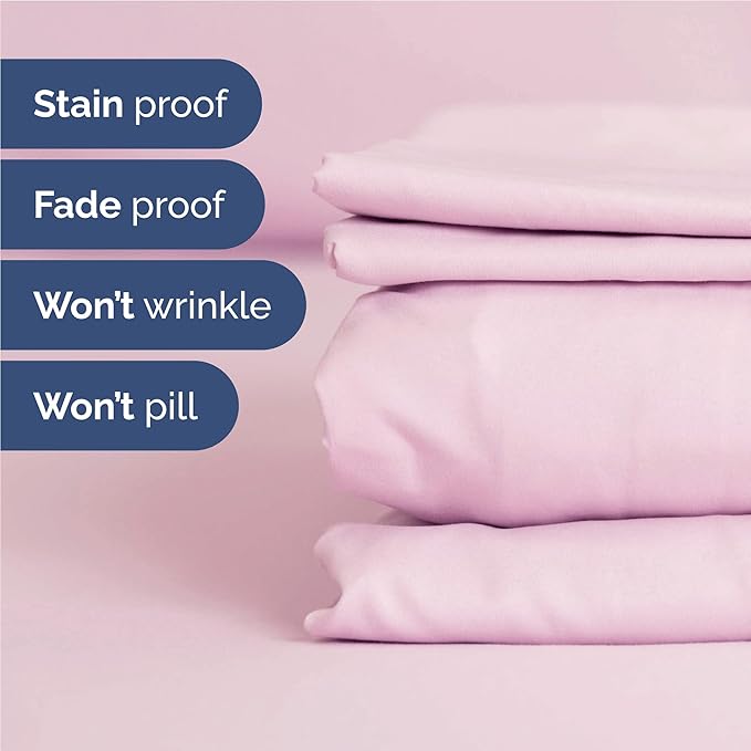 Full 6 Piece Sheet Set - Comfy Breathable & Cooling - Ultra-Soft Hotel Luxury Bedding Set with 8-16 Inch Deep Pockets - 1 Flat & 1 Fitted Sheet & 4 Pillowcases - Wrinkle Free & Easy Care - Light Pink