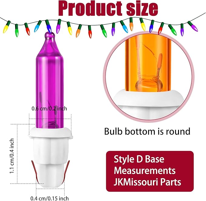 Mudder 60Count 2.5V Christmas 50/100/150/200 Count Mini Incandescent Wire Replacement Bulbs Indoor/Outdoor Christmas Lights Decor for Home Xmas Tree (White Base with Fresh Bulb)