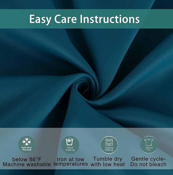 BONZER Mix and Match Curtains - 2 Pieces Branch Print Sheer Curtains and 2 Pieces Blackout Curtains for Bedroom Living Room Grommet Window Drapes, 54x63 Inch/Panel, Teal, Set of 4 Panels