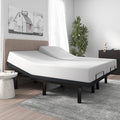 SHA CERLIN Split King Size Adjustable Bed Base/Bed Frame with Motorized Head and Foot Incline,Zero-Gravity,Wireless Remote,Wood Board Support (Only Base)