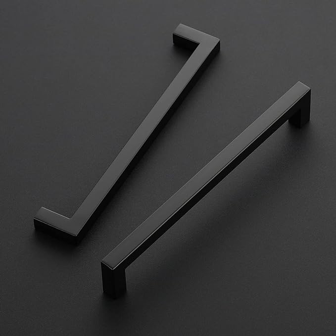 Ravinte 32 Pack 8 Inch Square Cabinet Handles Matte Black Pulls Drawer Kitchen Hardware for Cabinets Cupboard.