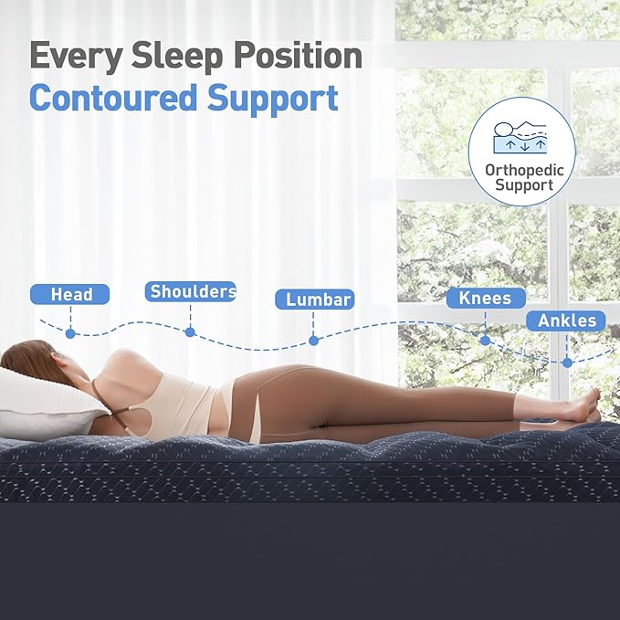 Dual Layer 3 Inch Memory Foam Mattress Topper Twin Size, 2 Inch Gel Memory Foam Plus 1 Inch Cooling Pillow Top Mattress Pad Cover, with 8-21 Inch Deep Pocket, Navy Blue