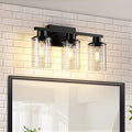 Black Bathroom Vanity Light Fixtures Over Mirror 3-Light Wall Sconce Lamp Lighting Fixtures