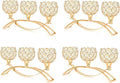 Crystal Tealight Candle Holder Centerpiece Home Decorative Candlestick Holder Elegant Table Centerpiece Home Decor Wedding Party Anniversary (Gold, 3 Arm of 4 Pcs)