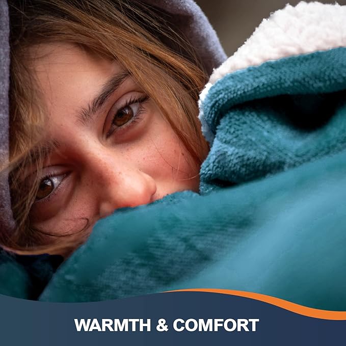 Walensee Sherpa Fleece Blanket (Twin Size 60”x80” Teal) Plush Throw Fuzzy Super Soft Reversible Microfiber Flannel Blankets for Couch, Bed, Sofa Ultra Luxurious Warm and Cozy for All Seasons