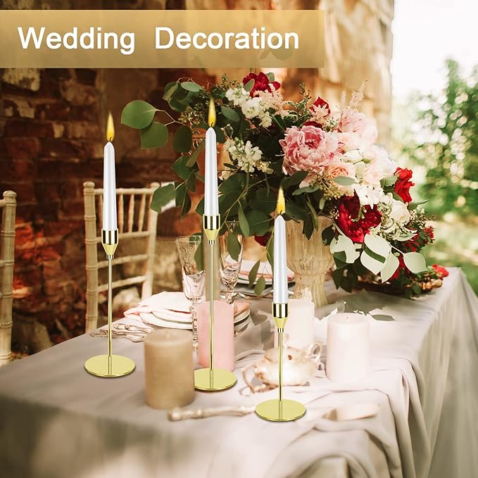 Gold Candlestick Holder Set of 36 for Taper Candles, Decorative Candle Holders Bulk Candle Stick Holders Taper Candle Holders for Table Centerpiece Wedding Dinning Party Anniversary Home Decor