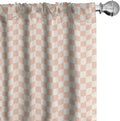 Ambesonne Geometric Curtains, Pale Salmon Colored Chess Table Like Modern Pink Color Squares Art Print, Window Treatments 2 Panel Set for Living Room Bedroom, Pair of - 28" x 84", Peach Cream