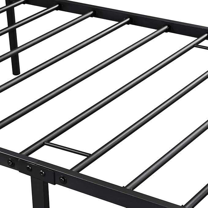 Yaheetech Twin XL Size Metal Platform Bed Frame with Simple Headboard and Footboard, Mattress Foundation for Under Bed Storage, Steel Slat Support, No Box Spring Needed, Easy Assembly, Black