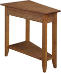 Convenience Concepts American Heritage Wedge End Table 24" - Classic Living Room Table with Storage Shelf, Side Table for Family Room, Bedside Table, Driftwood/White