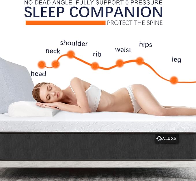 VALUXE 4 Inch Gel Memory Foam Mattress Topper King Size High Density Cooling Pad Pressure Relief Bed Topper (with Removable & Washable Bamboo Cover)