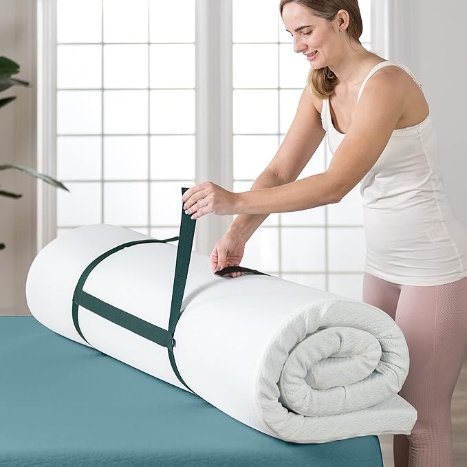 ZINUS 2 Inch Ultra Cooling Gel Memory Foam Mattress Topper with Cooling Cover, CertiPUR-US Certified, Twin, White