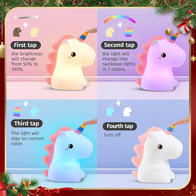 One Fire 【Unicorns Gifts for Girls】 Unicorn Night Light for Kids, 16 Colors & Remote Control Baby Night Light, Rechargeable Unicorn Lamp Girls Night Light, Cute Gifts for Kids Gifts Teen Girl Gifts