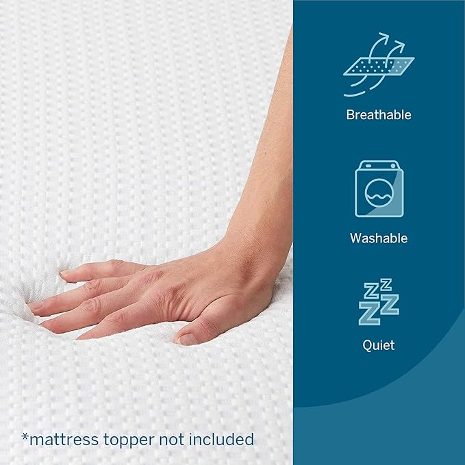 Lucid 2 Inch Mattress Topper Cover Full – Cover For Mattress Topper - Mattress Topper Cover with Zipper – Twin Mattress Cover - Cover Only