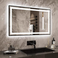 LED Mirror, 40x24 Inch Black Framed Gradient Front and Backlit Lighted Vanity Mirror, 3 Colors Dimmable CRI>90, IP54 Enhanced Anti-Fog Wall Mounted LED Bathroom Mirror