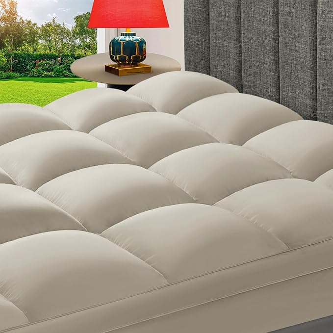 CHOKIT King Mattress Topper, Extra Thick Pillow Top Mattress Pad for Back Pain Relief, Cooling Bed Topper Mattress Cover with 8-21 Inch Deep Pocket