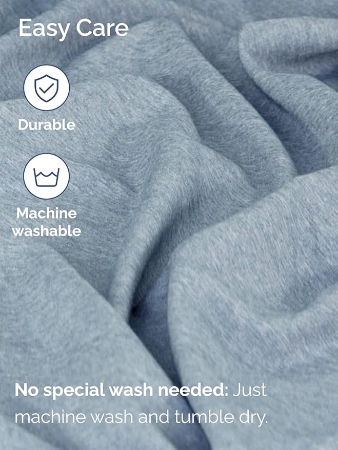 Extra Deep Queen Sheet Set - 6 Piece Breathable and Cooling Sheets - Hotel Luxury Bed Sheets Set - Easy Fit - Soft, Wrinkle Free and Comfy Sheets Set - Heathered Blue Sheet Set with Extra Deep Pockets
