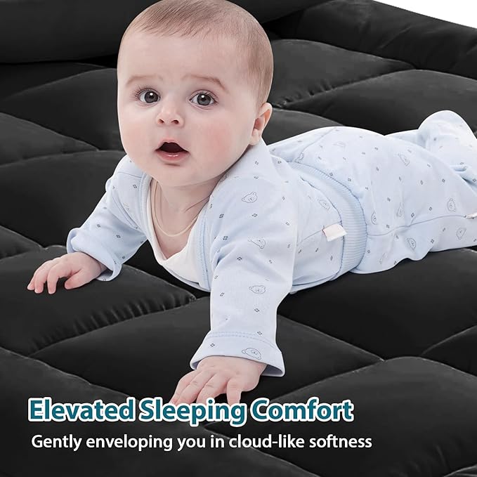 CYMULA Full Size Mattress Topper - Extra Thick Cooling Mattress Pad Cover for Back Pain - Soft Mattress Protector Firm Bed Topper Pillow Top with 8-21 Inch Deep Pocket 3D Snow Down Alternative Fill