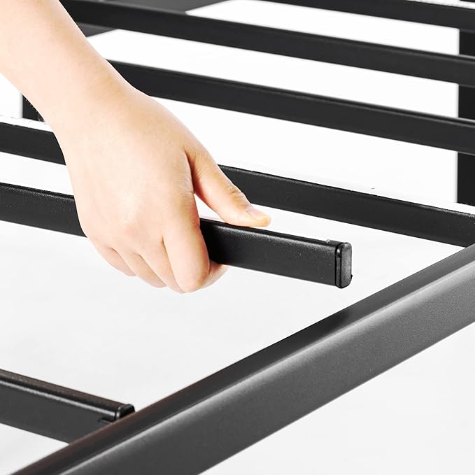 Best Price Mattress 14 Inch Metal Platform Beds w/ Heavy Duty Steel Slat Mattress Foundation (No Box Spring Needed), Queen, Black