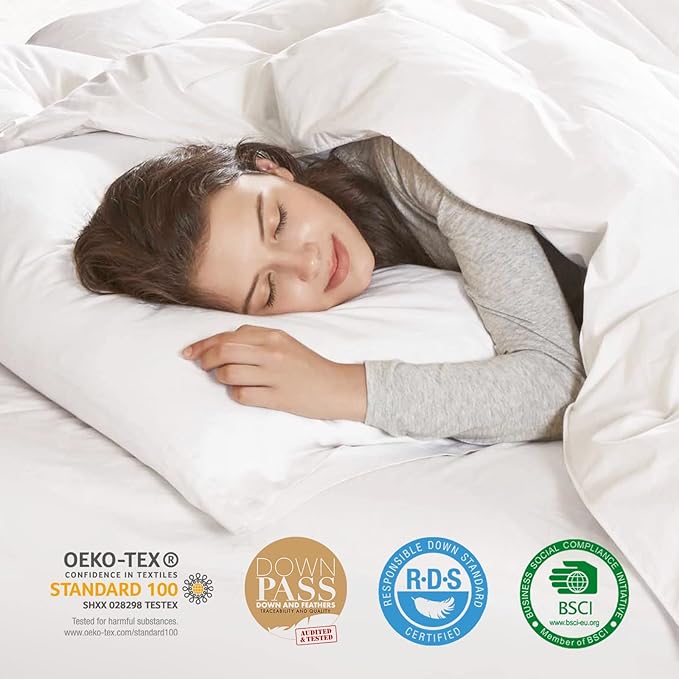 ABENE Mattress Topper for Back Pain Relief, Extra Thick Mattress Pad Pillowtop, Soft Mattress Protector Cover with 8"-21" Deep Pocket (Pure White, King, Feather Down)