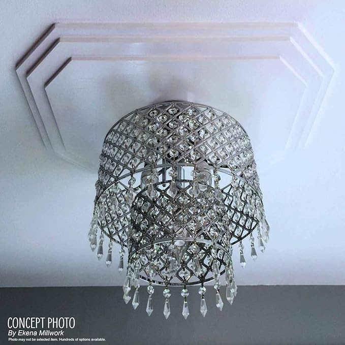 12 1/2"OD x 3 7/8"ID x 3/4"P Bradford Ceiling Medallion (Fits Canopies up to 6 5/8"), Hand-Painted Iridescent Gold