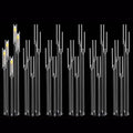 6pcs 5 Arm Candelabra,Acrylic Clear Floor Candelabra for Wedding Decor Tall Candle Holder for Table Centerpiece Ceremony Party Home Decoration, Fit 0.8 LED Candle
