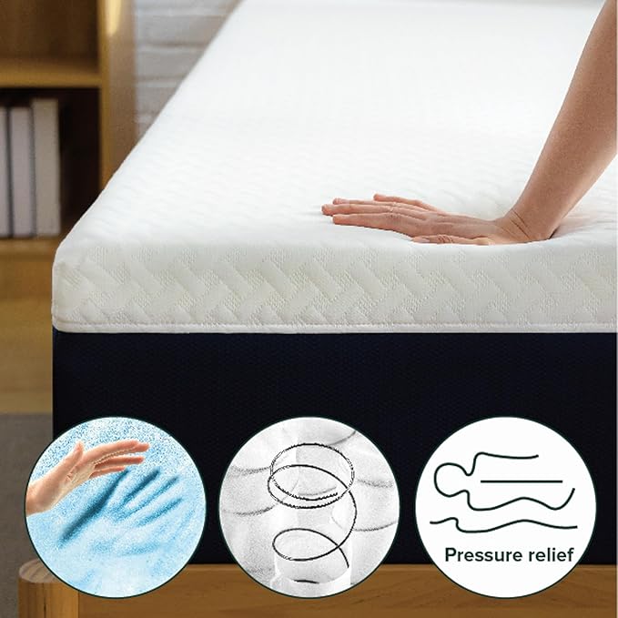 ZINUS 12 Inch Full Cooling Comfort Hybrid Mattress [New Version], Fiberglass Free, Medium Firm Feel, Motion Isolation, Certified Safe Foams & Fabric