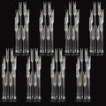 8PCS Arcylic Candelabra Wedding Centerpieces for Tables,38.5 Tall Clear Floor Candle Holder Set with Shade Pillar Taper Candle Stand for Anniversary Party Brithday candelabros para centros de mesa