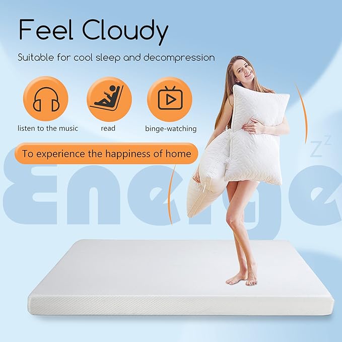 BestMassage | 5 Inch Twin Mattress | Gel Memory Foam | Medium Firm Feel | White | Bed in a Box, CertiPUR-US Certified | Pressure Relief, Cooling Ventilated Foam | Breathable Knit Cover
