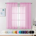 Chyhomenyc Light Pink Sheer Curtains 63 Inch Length 2 Panels, Light Filtering Airy Rod Pocket Window Curtain Treatment Drapes for Bedroom, Each 42Wx63L Inches