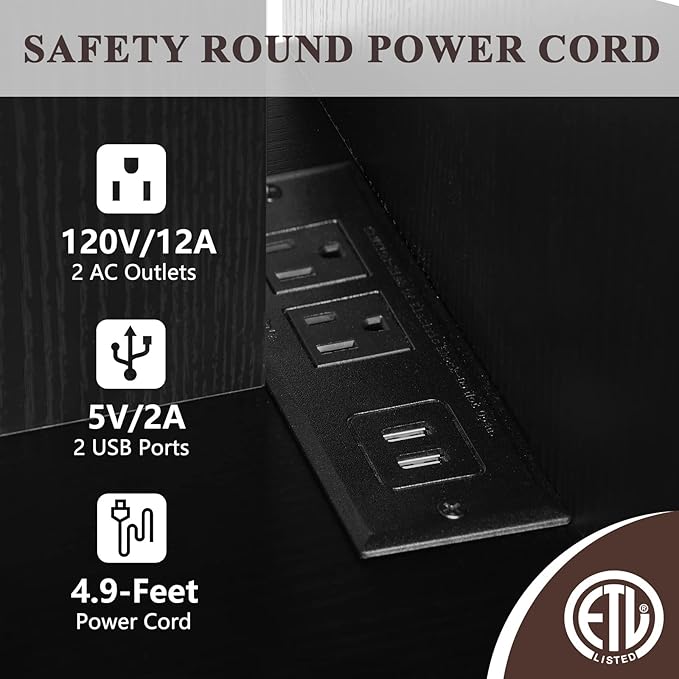 ZGREN End Table with Charging Station, Narrow Side Tables for Small Spaces USB Ports and Outlets Rolling Bedside Nightstand Sofa Couch Slim Shelf Night Stand Living Room, Bedroom, Black