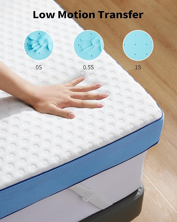 PERLECARE 3 Inch Firm Mattress Topper Full Size, Cooling Gel-Infused & Bamboo Charcoal Memory Foam Bed Topper for Pressure Relief, High-Density Mattress Pad with Removable Cover, CertiPUR-US Certified