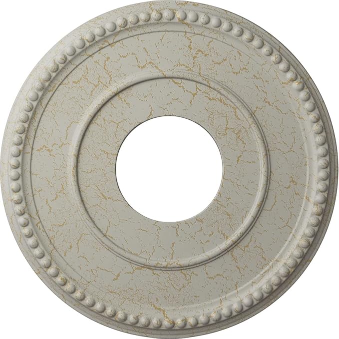 12 1/2"OD x 3 7/8"ID x 3/4"P Bradford Ceiling Medallion (Fits Canopies up to 6 5/8"), Hand-Painted Pot of Cream Crackle
