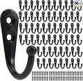 60 Pack Wall Hooks for Hanging, Heavy Duty Small Coat Hooks Wall Mounted for Living Room, Bathroom, Kitchen, Bedroom for Key, Cup, Bag, Hat, Scarf, and More (Black)