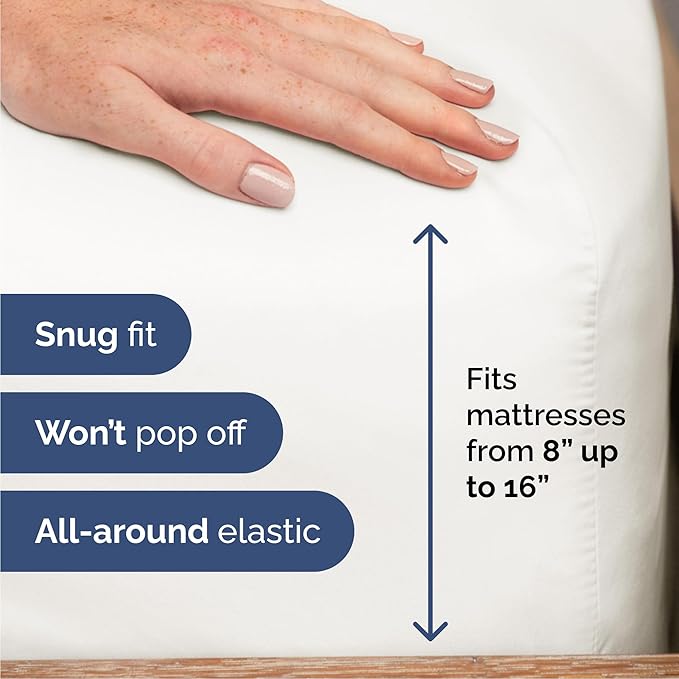 Cal King 6 Piece Sheet Set - Comfy Breathable & Cooling - Soft Hotel Luxury Bedding Set with 8-16 Inch Deep Pockets - 1 Flat & 1 Fitted Sheet & 4 Pillowcases - Wrinkle Free & Easy Care - Antique White