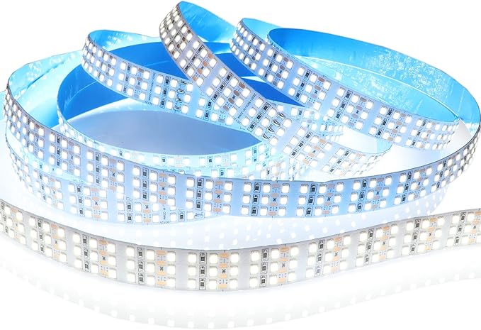 16.4ft SMD 2835 White LED Strip Lights 12V 1800 LEDs Triple Row Daylight White 6000K Dimmable LED Flexible LED Tape Lights for Home Decor(Non-Waterproof IP20)