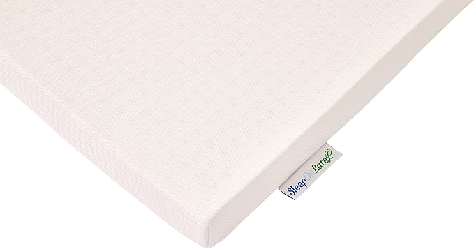Pure Green Natural Latex Mattress Topper w/Luxury Cover - Firm - 1 Inch - Queen Size (GOTS Certified Organic)