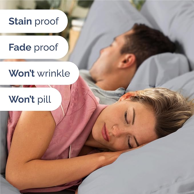 Twin XL 4 Piece Sheet Set - Comfy Breathable & Cooling - Ultra Soft Hotel Luxury Bedding Set w/ 8-16 Inch Deep Pockets - 1 Flat & 1 Fitted Sheet & 2 Pillowcases - Wrinkle Free & Easy Care - Steel Blue