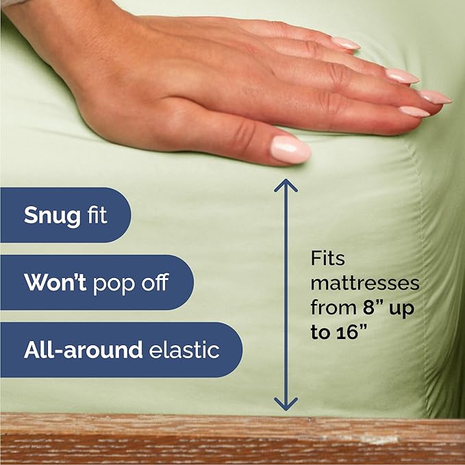 Cal King 6 Piece Sheet Set - Comfy Breathable & Cooling - Soft Hotel Luxury Bedding Set with 8-16 Inch Deep Pockets - 1 Flat & 1 Fitted Sheet & 4 Pillowcases - Wrinkle Free & Easy Care - Light Sage