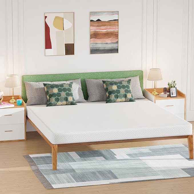 BestMassage | 6 Inch California King Mattress | Gel Memory Foam | Medium Firm Feel | White | Bed in a Box, CertiPUR-US Certified | Pressure Relief, Cooling Ventilated Foam | Breathable Knit Cover