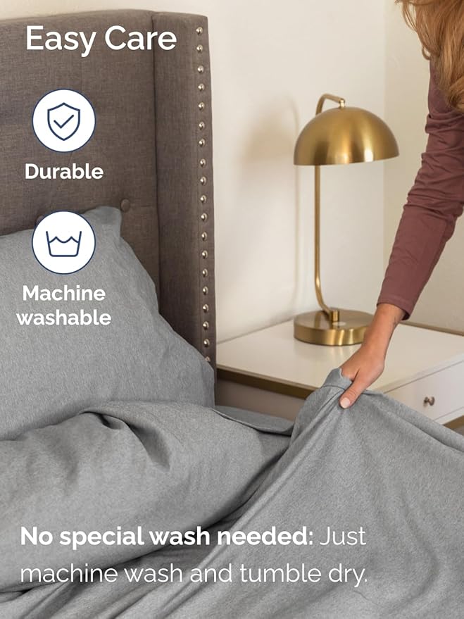 Extra Deep Cal King Sheet Set - 6 Piece Breathable & Cooling Sheets - Hotel Luxury Bed Sheets Set - Easy Fit - Soft, Wrinkle Free & Comfy Sheets Set - Heathered Grey Sheet Set w/Extra Deep Pockets