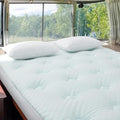 Hansleep RV Short Queen Mattress Topper Viscose Derived from Bamboo, Camping Memory Foam Pillow Top Mattress Topper, Breathable Mattress Pad for Back Pain Relief, 60" x 75", White