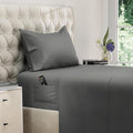 DREAMCARE Twin Sheets - 3pcs Cooling Sheets up to 21' Extra Deep Pocket Twin Bed Sheets - Twin Sheet Set - Soft & Long Lasting 100% Fine Brushed Polyester with Side Pocket - DGray