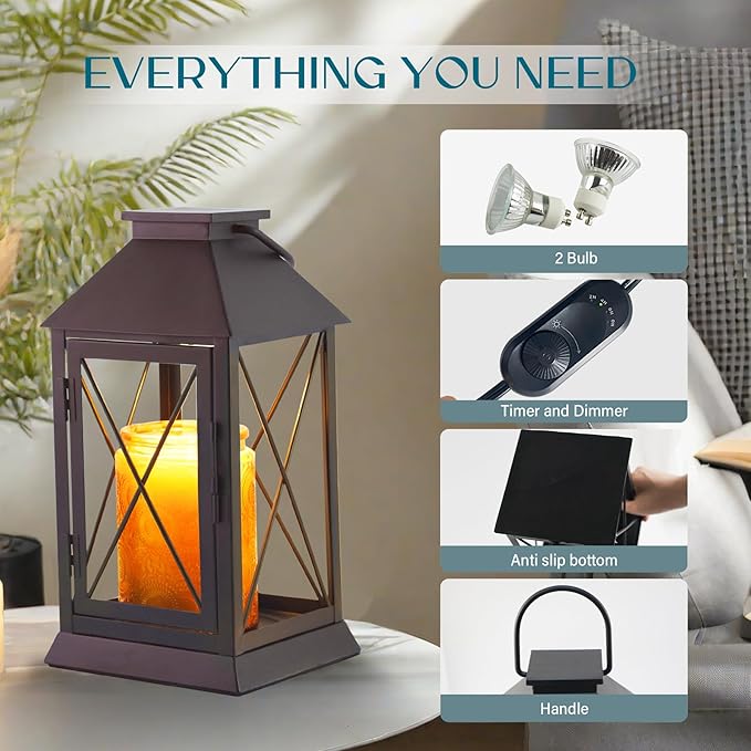 Candle Warmer Lamp with Timer Dimmable,Electric Candle Lamp Warmer for Jar Candles,Large Candle Warming Lamp,Fully Enclosed Designed and Hanging Up-Coffee Gold