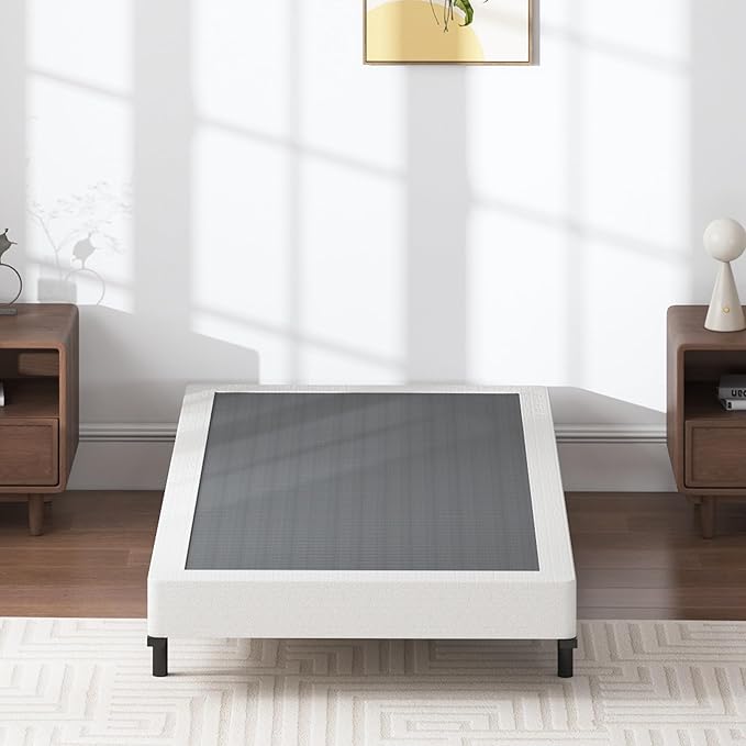 Box Spring Twin - 3 Inch Heavy Duty Low Profile Metal Box Springs for Twin Bed, Mattress Foundation, Easy Assembly,Easy Clean Cover