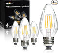 BRIMAX F15 4W Led Porch Light Bulbs Outdoor, Equivalent 40W Incandescent Bulb, E26 Medium Base Dimmable 2700K Warm White Flame Wrinkle Glass, LED Post Bulbs for Ceiling Fan and Lantern Lamp, 4Pack