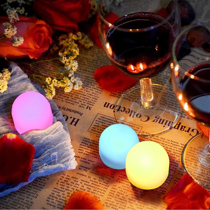 Novelty Place Color Changing Mini Nightlight, Multicolor LED Mood Lighting - Night Light for Bedroom, Bathroom, Living Room - Battery Powered (Pack of 12)