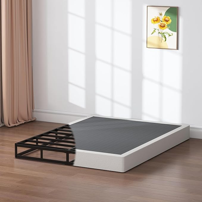 Cal King Box Spring 7 Inch California King Size Box Springs, 3000lbs Heavy Duty Metal Mattress Foundation with Easy Clean Cover, No Noise, Easy Assembly